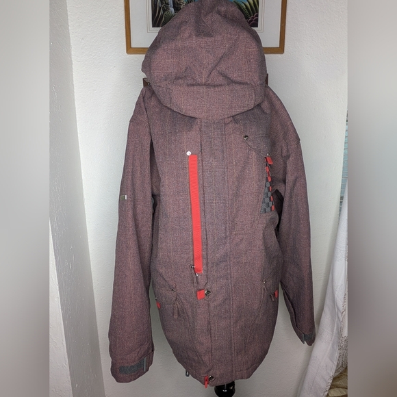686 Winter Coat ACC Tiger Animal Plaid Parka Ski Snowboard Jacket Mens Sz Large - Picture 1 of 15